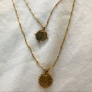 ✨ Gold Double Layer Pendant Necklace ✨